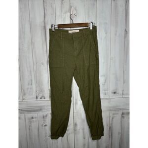 FRANK & EILEEN JAMESON UTILITY CROPPED JOGGER PANTS ITALIAN PERFORMANCE GREEN 2